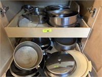 Pots & pans in cabinet