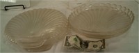 SEASHELL GLASS SCOLLOPED SERVINS DISHES