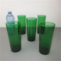 5 Anchor Hocking Emerald Forest Drinking Glasses