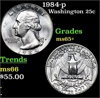 1984-p Washington Quarter 25c Grades GEM+ Unc