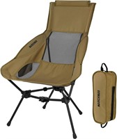 Folding High Back Camping Chair (Khaki)