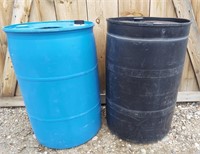 2-- Plastic 55 Gallon Barrels