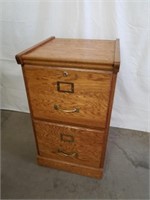 Two drawer filing cabinet wood 28 X 16 x 17 in