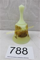 Fenton Art Glass Custard Bell - Log Cabin