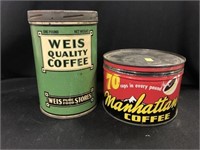 Weis & Manhattan Coffee Tins