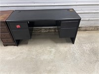 Four drawer, metal desk