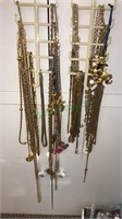 Group of gold tone chains including one with the