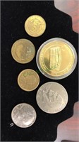 1974 Eisenhower, 1974 Kennedy, US $1- 2000 coin,