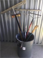 Yard Tools and Shop Trash Can