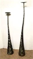 Unusual Metal Candle Stands- Lot of 2