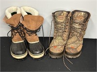 2 PAIRS OF INSULATED BOOTS, SIZE 10-10 1/2 M