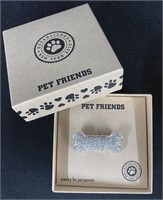 NIB Pet Friends Silver-Tone Bone Pin