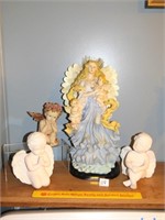 Group of Angel Figurines - (2) Ceramic and (2)