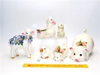 Group of Ceramic Animal Figurines - the duck has