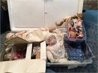 collection of assorted porceline dolls
