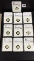 Collection of 10-1945 Mercury Dimes NGC Grade