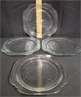 (4) Vtg Indiana Glass Snack Plates