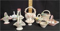 Lot of Small Vintage Porcelain Baskets -