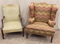 (2) ANTIQUE UPHOLSTERED CHAIRS