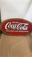 28”x15” Coca-Cola metal sign