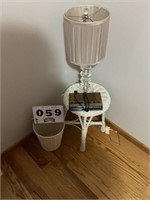 Miscellaneous lot to include wicker stool lamp