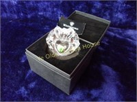 Waterford Crystal Crown and Heart Paperweight