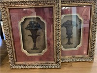 PAIR OF FRAMED SHADOW BOX URN PLAQUES - 23 X 1