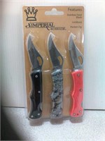 New 3 pack Imperial Schrade folding pocket knives