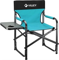 E8525  VILLEY Heavy Duty Folding Camping Chair, Bl