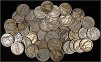 (50) MIXED DATES MERCURY DIMES