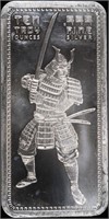 (1) 10 OZ .999 SILVER SAMURAI BAR