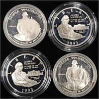 (4) SILVER PROOF HALF DOLLAR COMMEMS