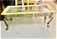 Metal Legs & Glass top Indoor Outdoor Coffee Table