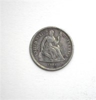 1861 Half Dime Very Fine