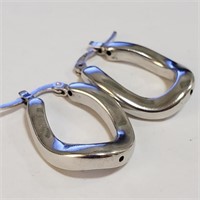 Sterling Silver Thick Hoop Earrings SJC
