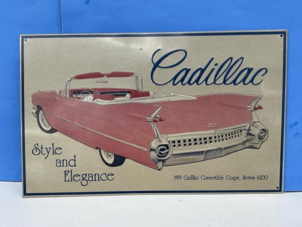 Tin Sign - Cadillac 15.5 x 9.5 "