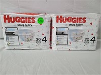 Huggies snug & dry diapers size 4 qty 2