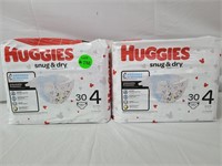 Huggies snug & dry diapers size 4 qty 2 packs