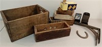 Wood crate/boxes (Kraft, Canada dry+) & more