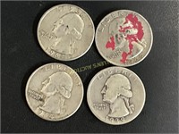 4 SILVER QUARTERS