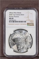 2020 Medal Korean Phoenix NGC MS68