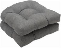 Pillow Perfect Patio Seat Cushion, 2pk, Grey
