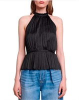 NEW $305 (1/S) Maje Leville Pleated Halter Top