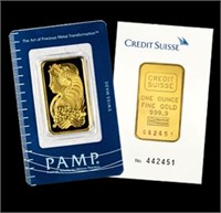 1 oz. Pamp Suisse Gold Ingot 999.9 Pure