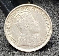 1903-H (large H) Canada Silver Five Cent, F