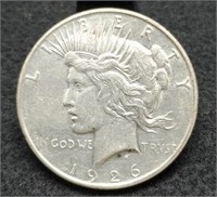 1926-D Peace Silver Dollar, AU