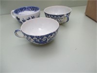 vintage Blue and White Japanese Tea Cups 3 items