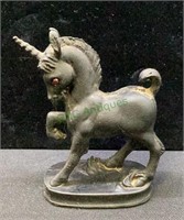 Hand crafted unicorn figurine made from coal