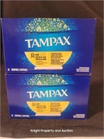 2 Tampax Regular Yellow 10 count per box