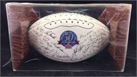 Football with Printed Hall of Fame Autographs